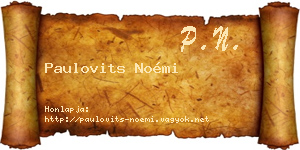 Paulovits Noémi névjegykártya